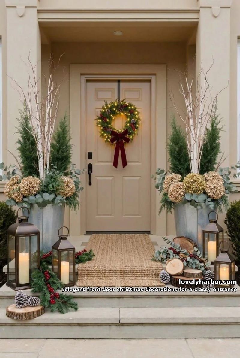 flank the entrance with two matched planters 1