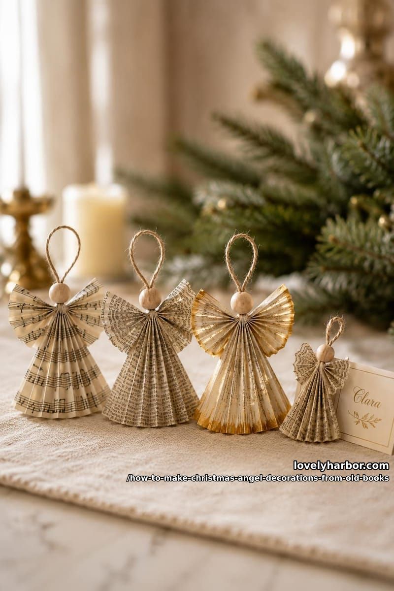 How to Make Christmas Angel Ornaments From Old Book Pages 15 four variations worth trying 1