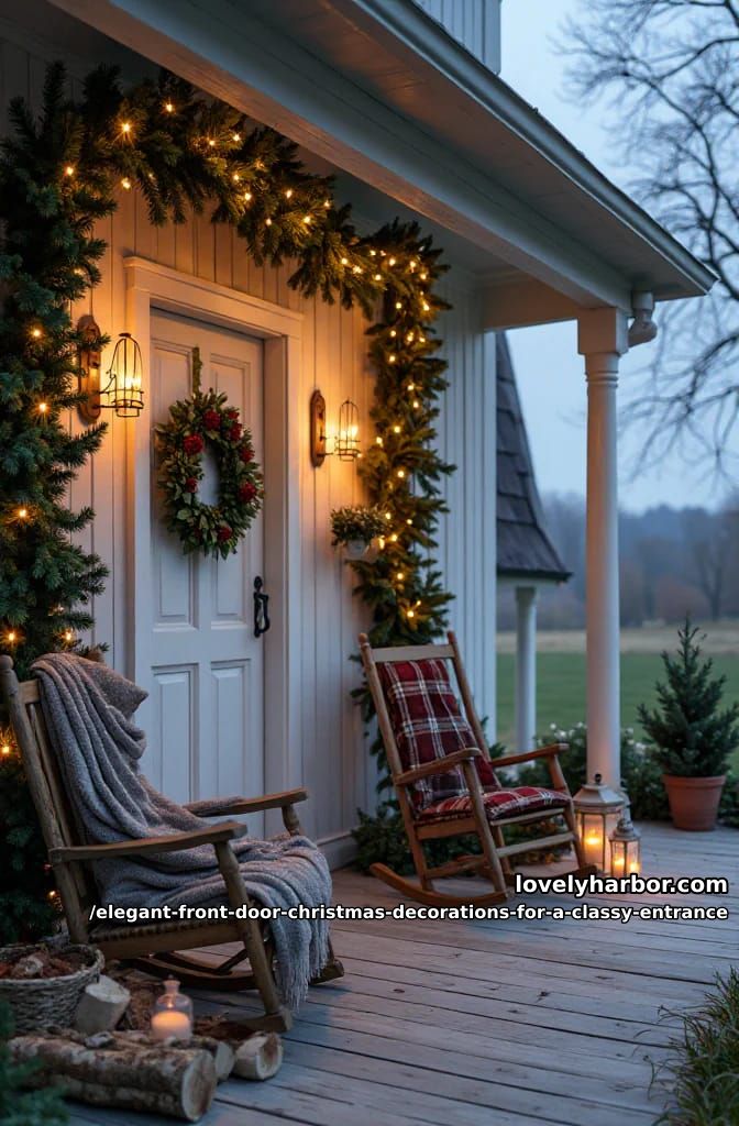 frame the whole doorway with garland, not just the door 1