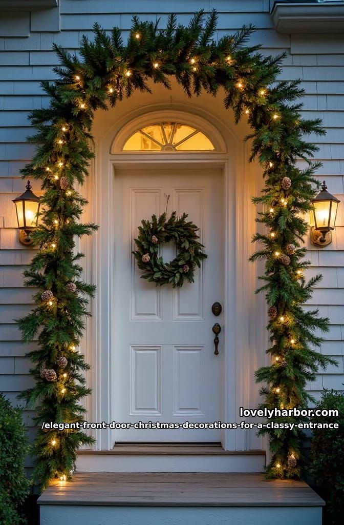 frame the whole doorway with garland, not just the door 1