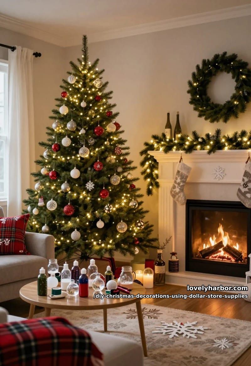 12 DIY Christmas Decorations Using Dollar Store Supplies That Don't Read Cheap 8 glitter-lined ornaments using floor finish, not glue 1