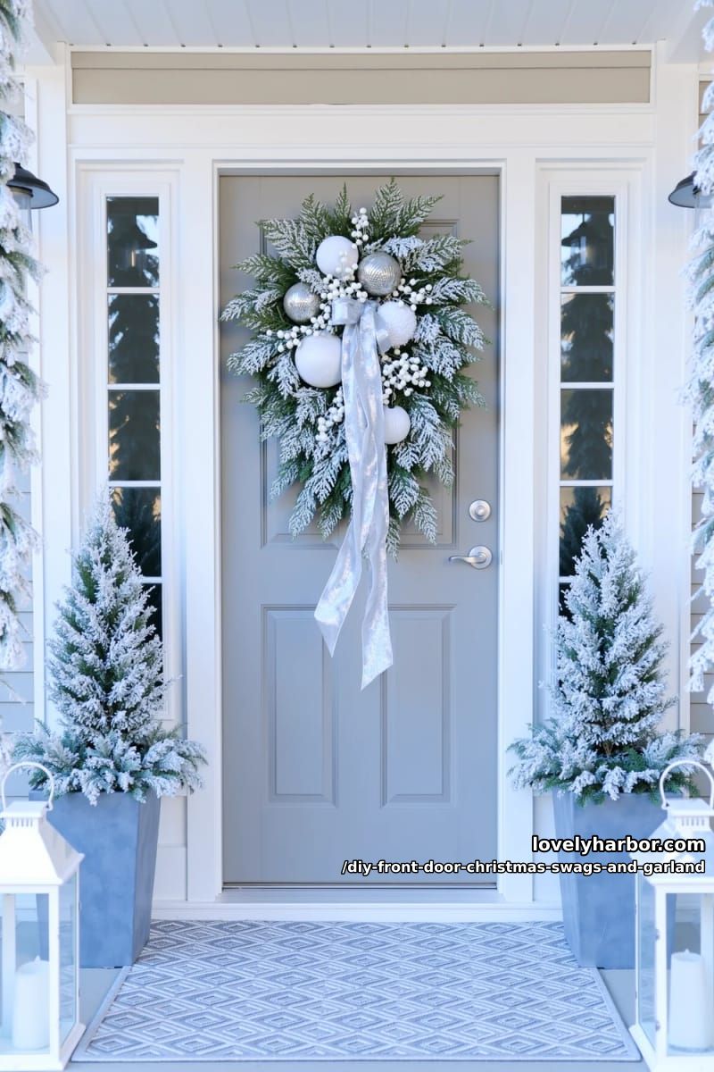 go flocked and white for the snowy version, and skip the spray-snow can 1