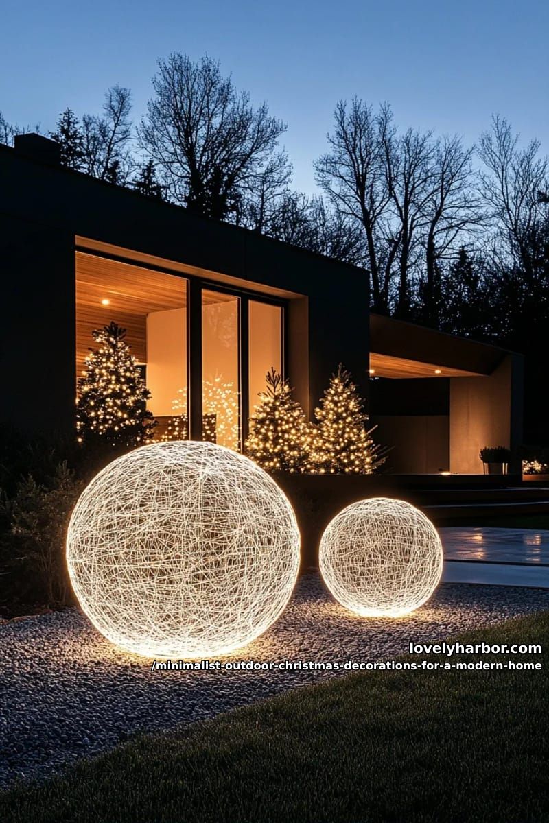 group a few lit orbs instead of dotting the yard with figures 1
