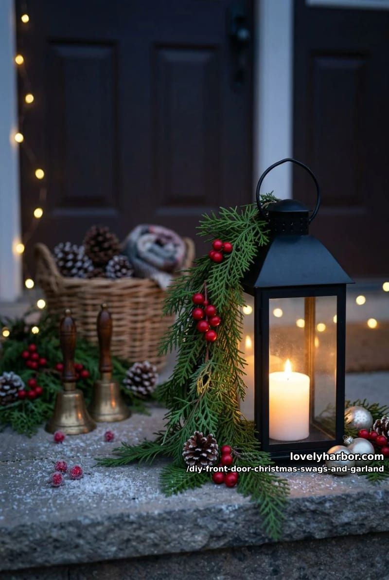 hang a lantern inside the swag and let the porch floor do some work 1