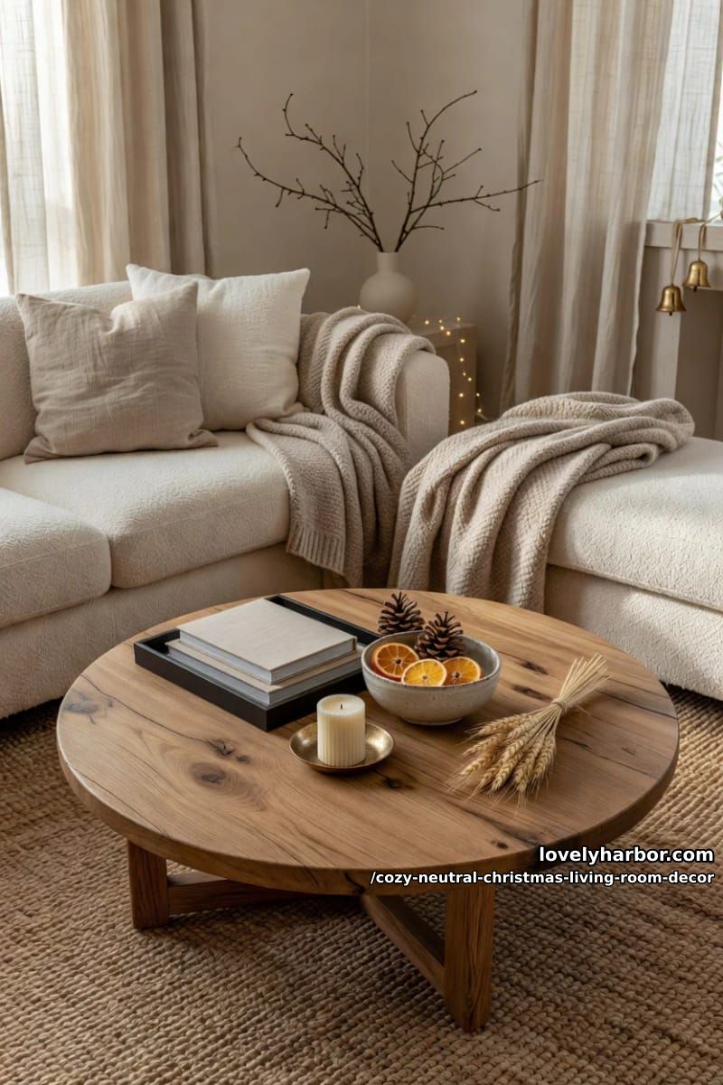 keep the coffee table vignette restrained 1
