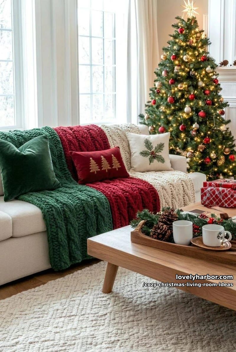 layer holiday throws in three weaves, not three chunky knits 1