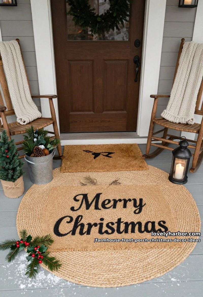 Farmhouse Front Porch Christmas Decor Ideas That Read Warm, Not Staged 17 layer two doormats so the entry has depth 1