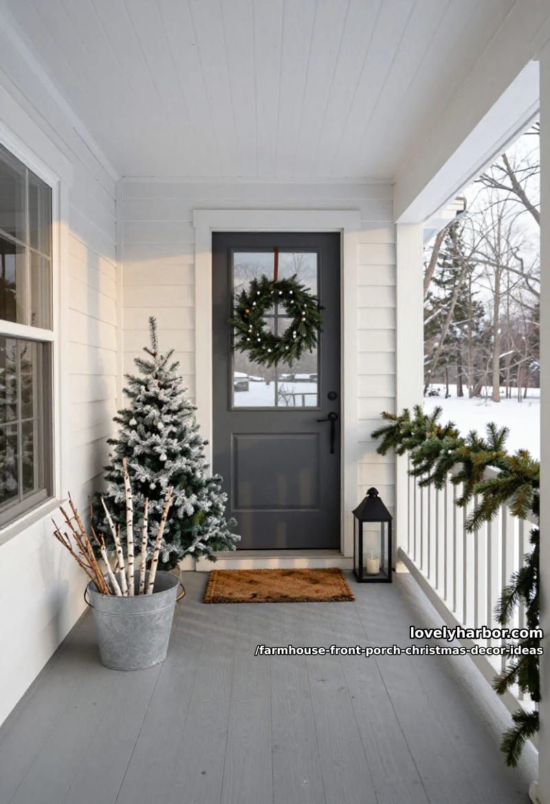 Farmhouse Front Porch Christmas Decor Ideas That Read Warm, Not Staged 26 leave negative space, and put something on the floor 1