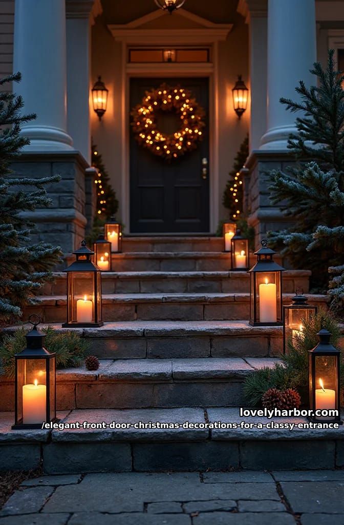 line the steps with lanterns and flameless candles 1
