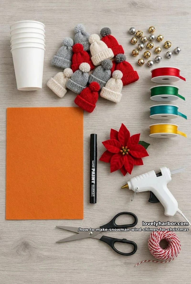 How to Make Snowman Wind Chimes for Christmas (Paper Cups, No Clay Pots Required) 3 materials and tools 1