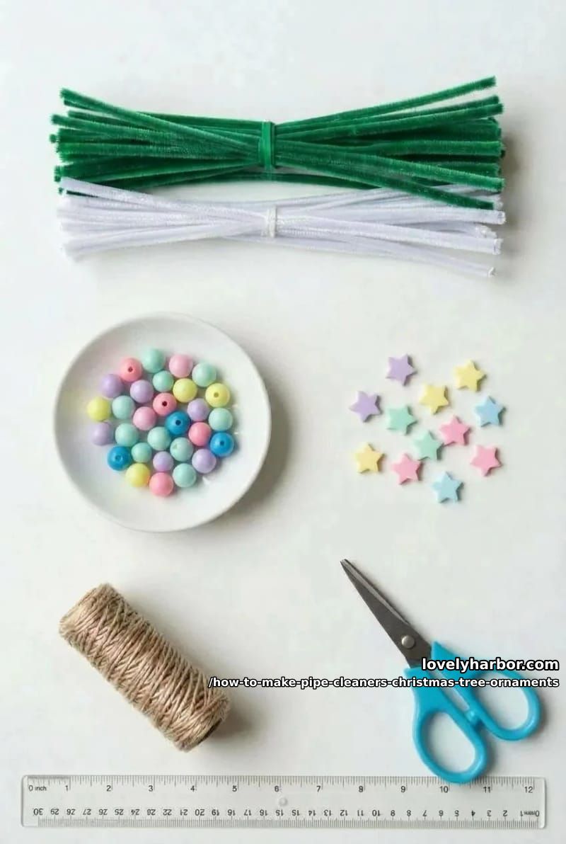 How to Make Pipe Cleaner Christmas Tree Ornaments 3 materials and tools 1