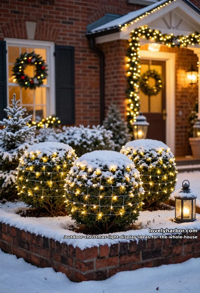 net lights over the shrubs, so you can stop hand-wrapping them 1