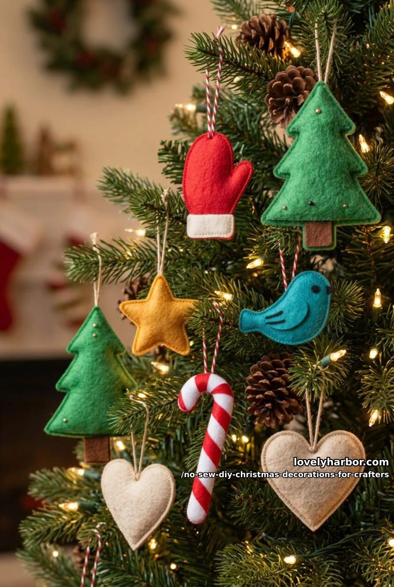 no-sew felt ornaments 1