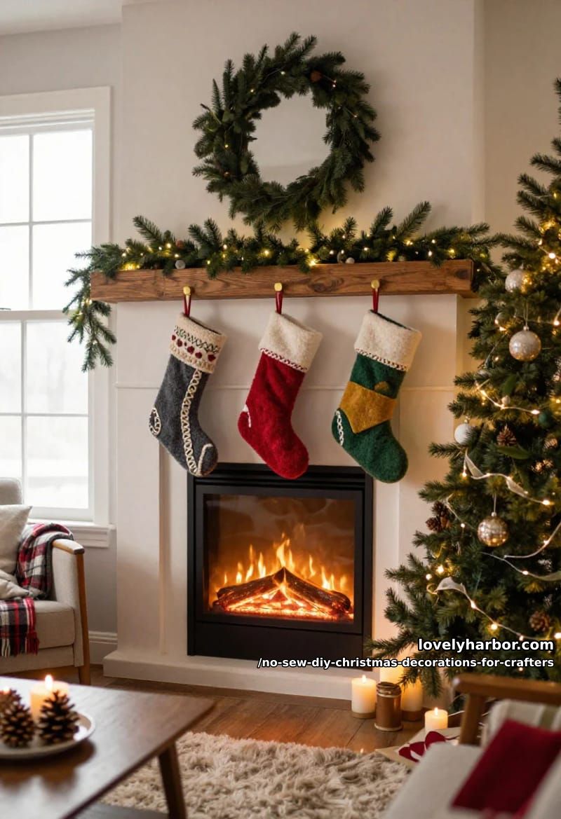 no-sew fleece stockings 1