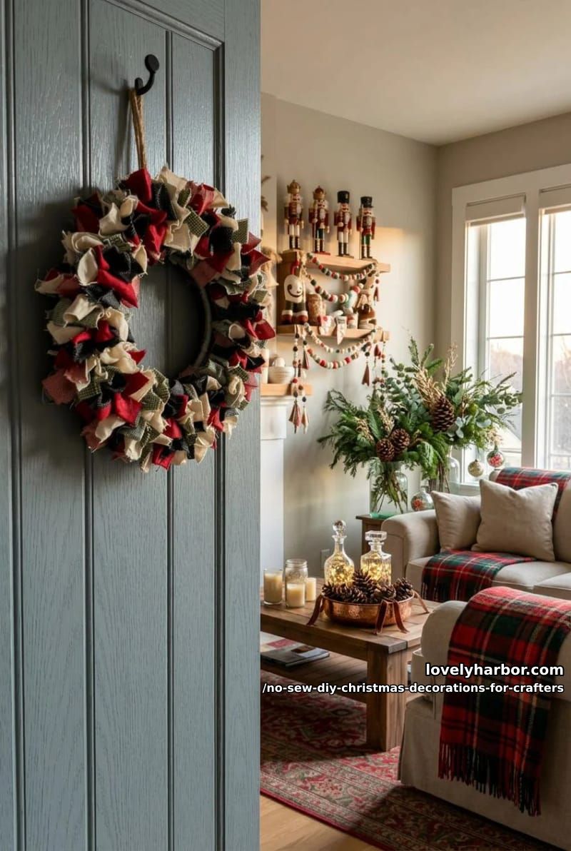 no-sew rag strip wreath 1