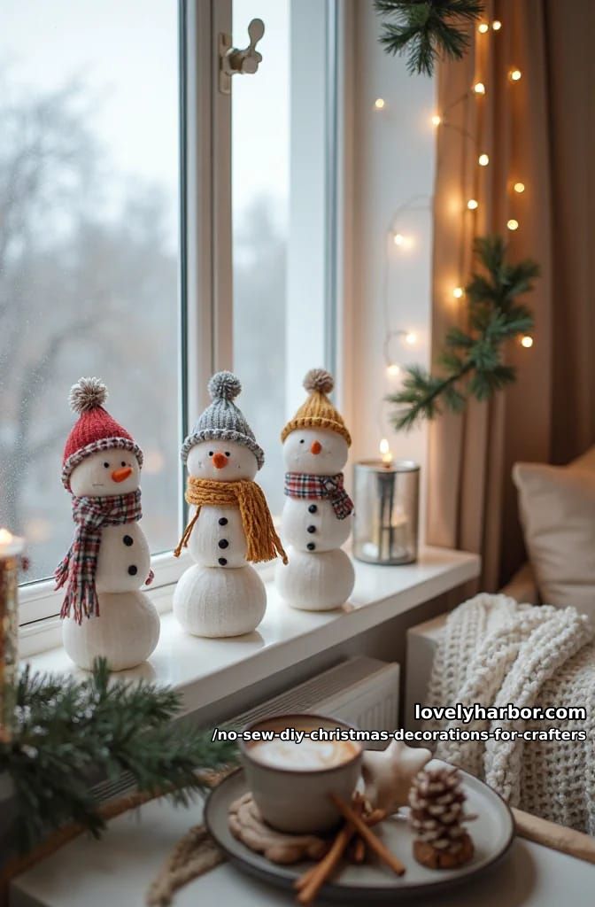 no-sew sock snowmen 1
