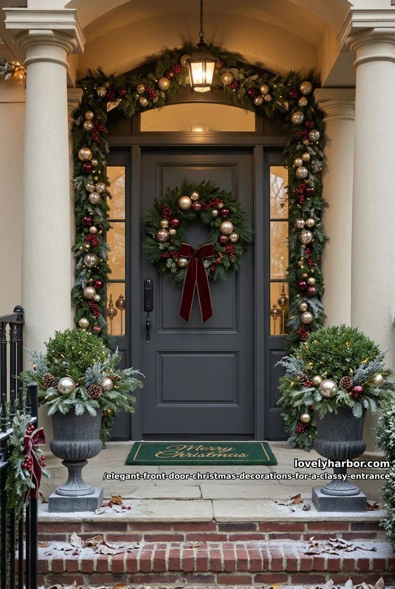 one oversized wreath beats a scatter of small ornaments 1