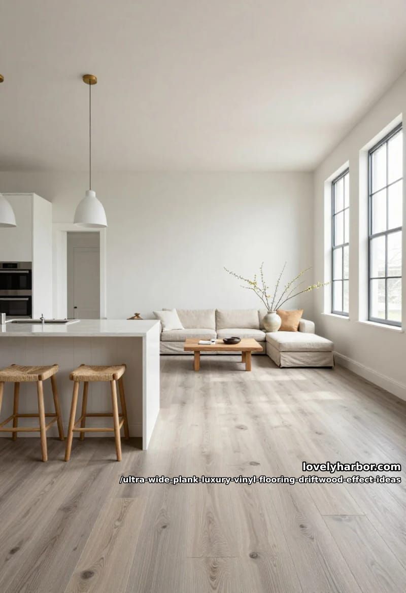 Wide Plank Driftwood LVP: 11 Design Ideas That Don't Read "Beach House" 10 open-plan continuity, and the run direction nobody talks about 1
