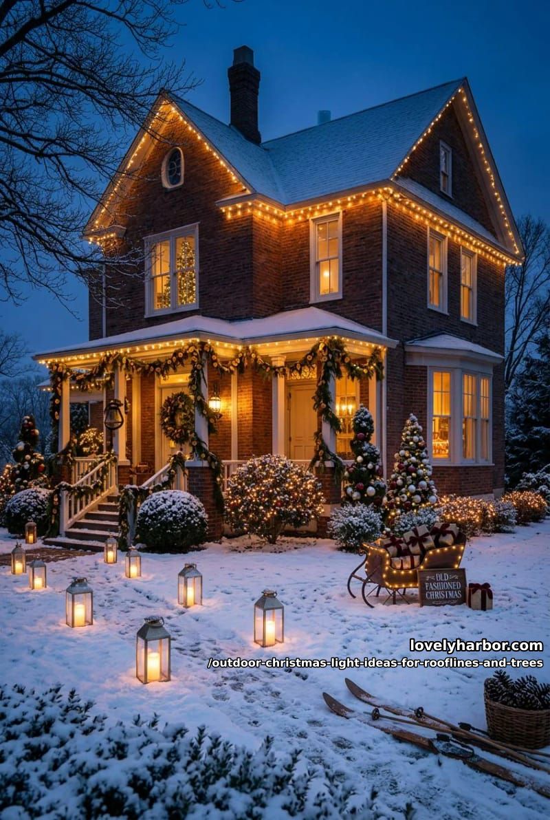 outline the roofline in c9 bulbs, not mini strands 1