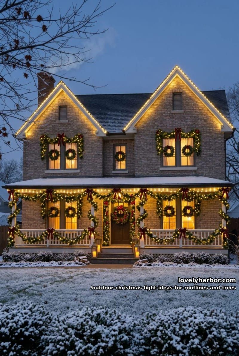 outline the roofline in c9 bulbs, not mini strands 1
