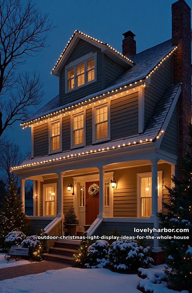 outline the roofline in c9 bulbs to draw the whole house 1
