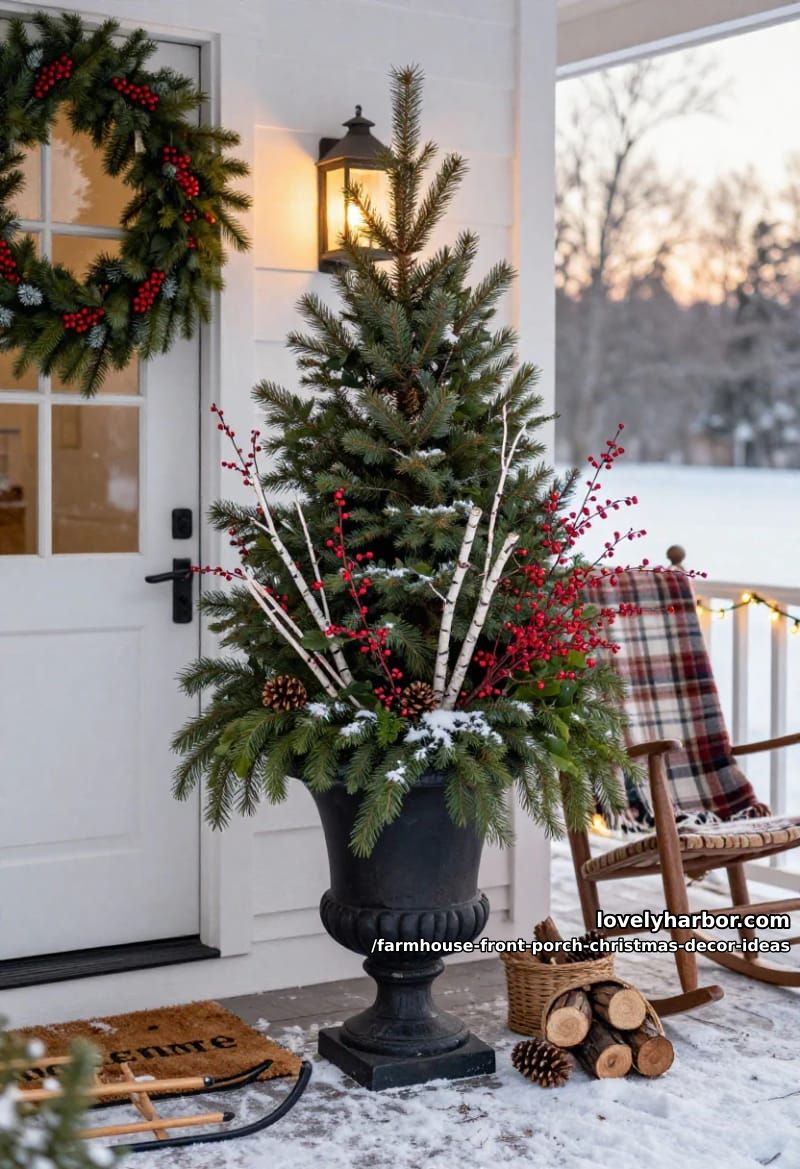 Farmhouse Front Porch Christmas Decor Ideas That Read Warm, Not Staged 19 plant porch pots you'll actually keep into february 1