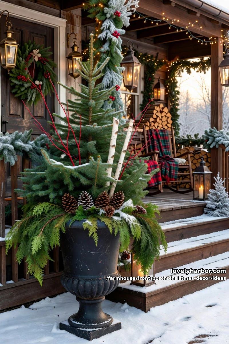 Farmhouse Front Porch Christmas Decor Ideas That Read Warm, Not Staged 20 plant porch pots you'll actually keep into february 1