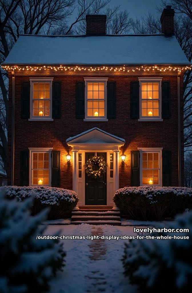 put a candle or lit wreath in every front-facing window 1