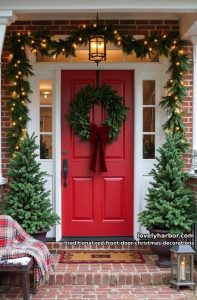 red velvet ribbon matches the door's undertone 6