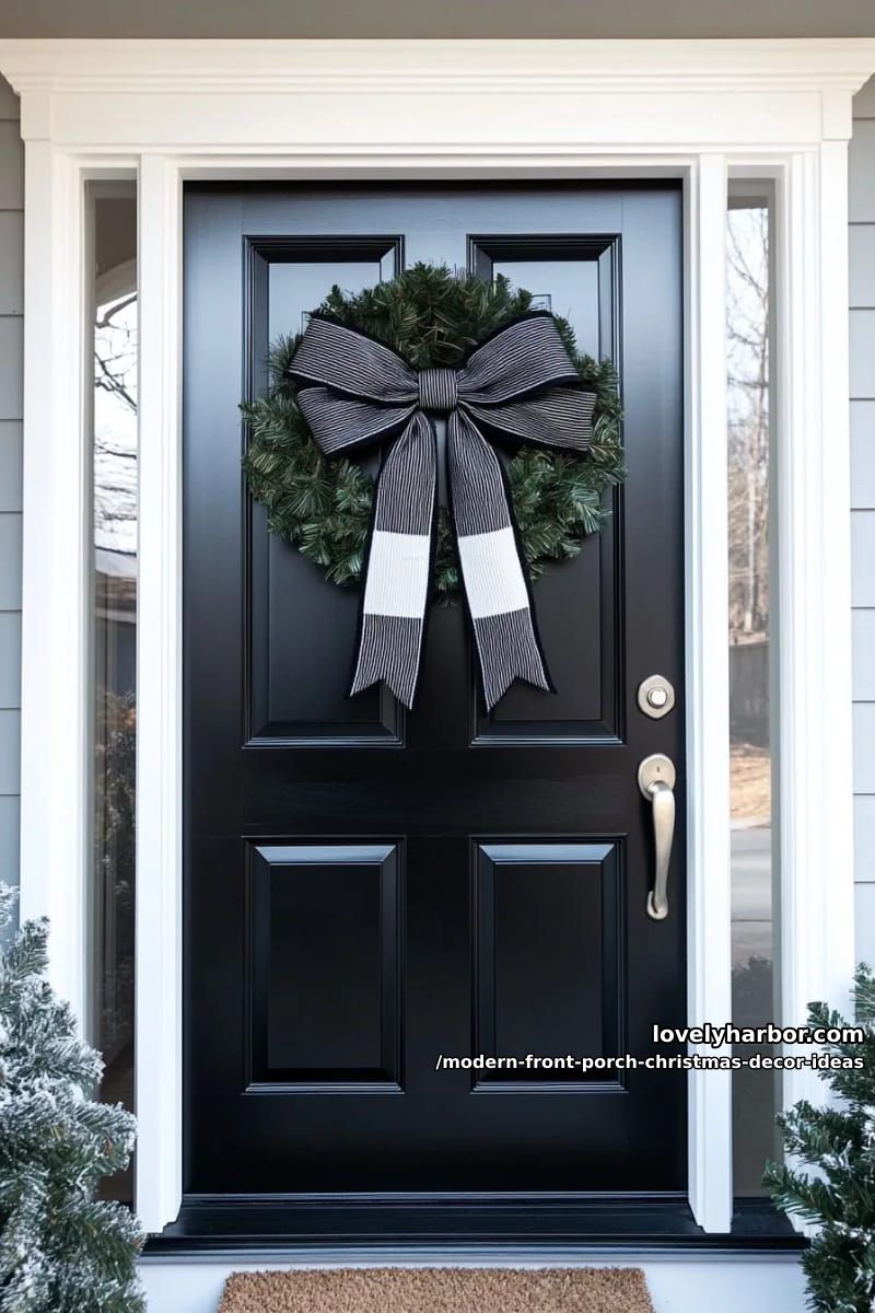 replace the wreath with one oversized bow on the door 1