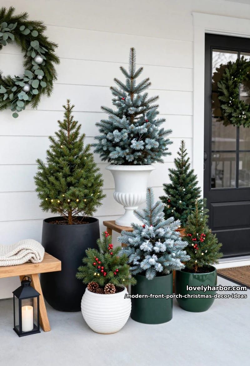 skip the matching pair and build a grove of mismatched planters 1