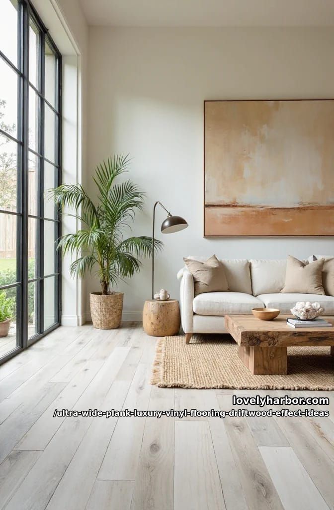 Wide Plank Driftwood LVP: 11 Design Ideas That Don't Read "Beach House" 3 soft white walls, dirty plaster, and the cool-undertone problem 1