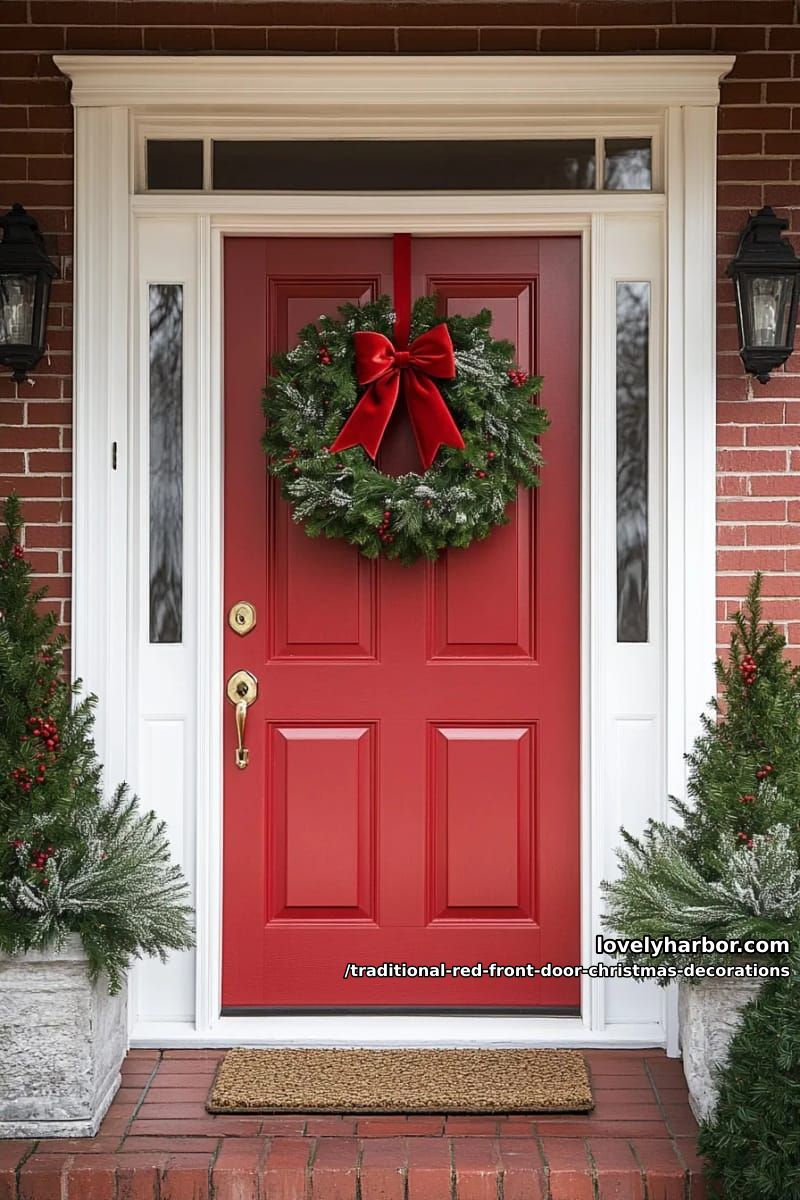start with one oversized fresh fir wreath, not a skimpy 18-inch ring 1