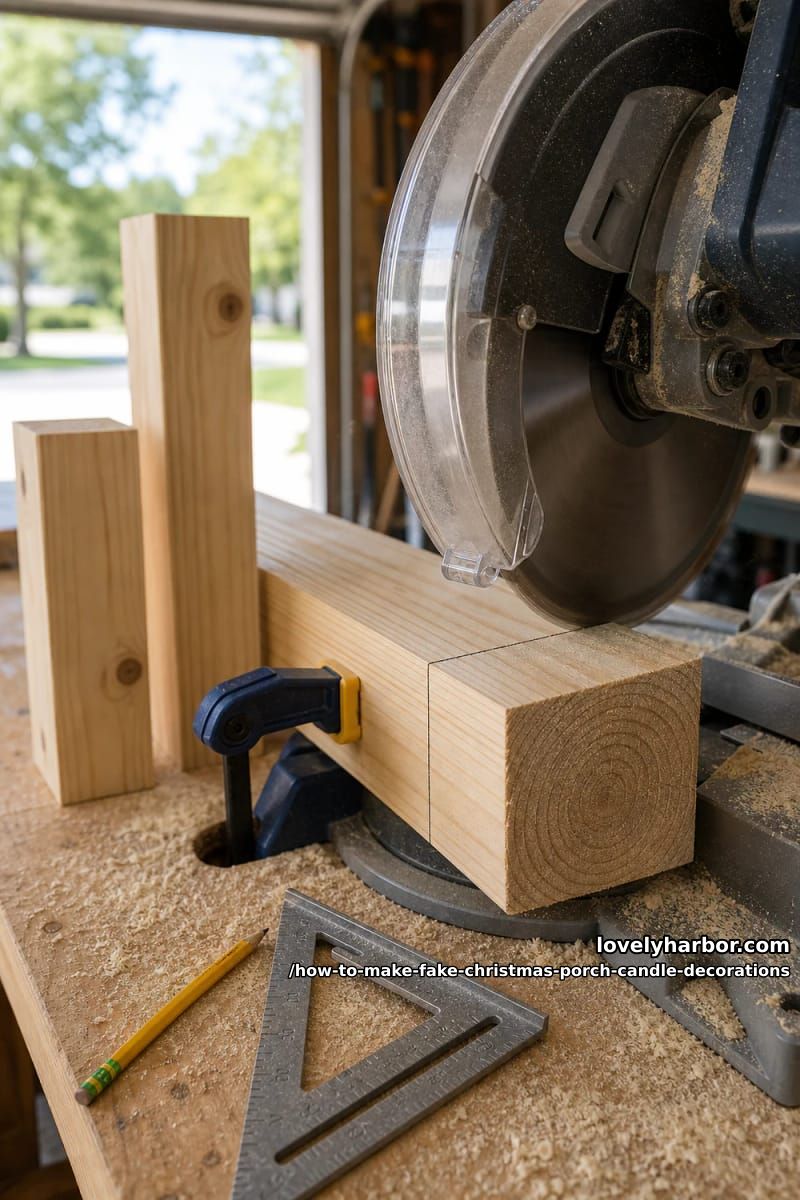 step 1: cut the posts to graduated heights 1