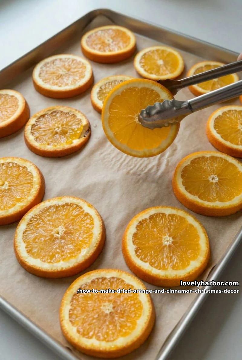 How to Make a Dried Orange and Cinnamon Christmas Hanging Ornament 5 step 1: dry the orange slices 1