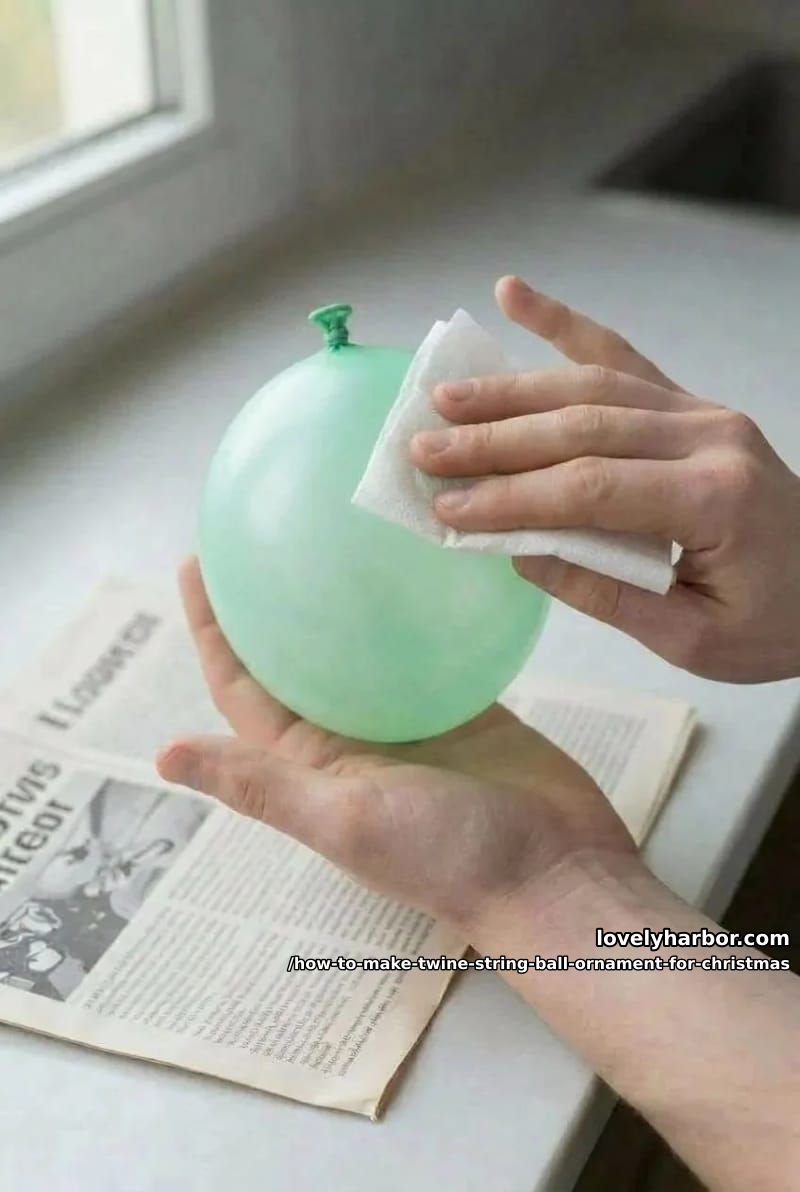 How to Make Twine String Ball Ornaments That Hold Their Shape 4 step 1: inflate and prep the balloon 1