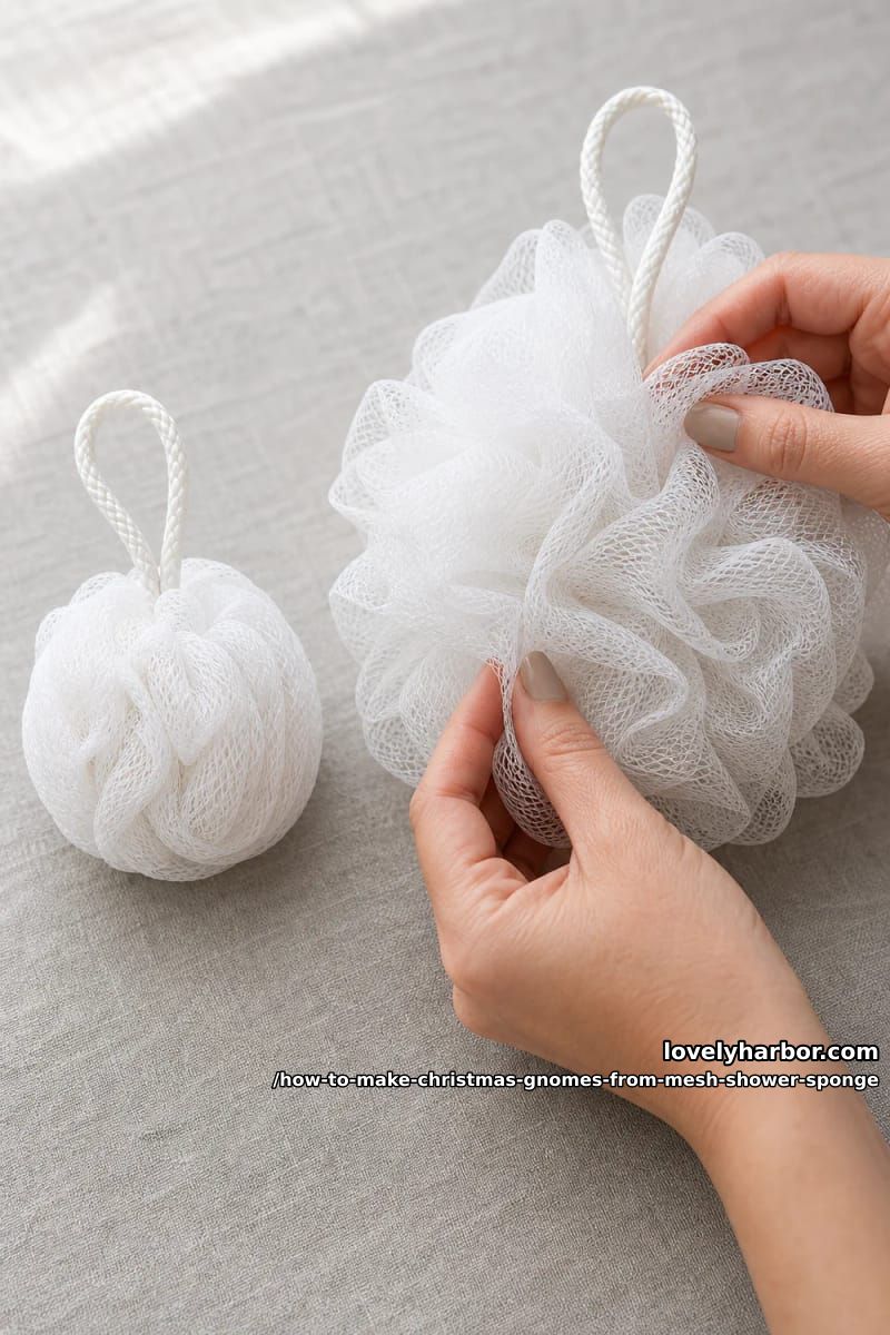 step 1: pick and prep the shower sponge 1