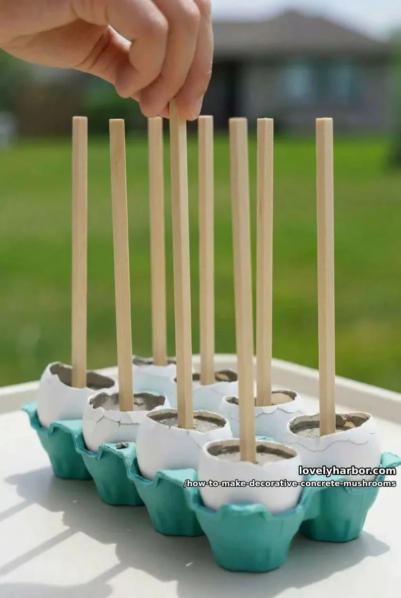 step 3: fill the shells and stand the stems 1