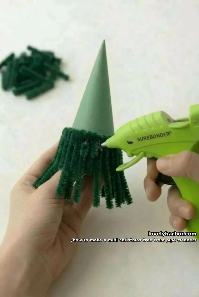 step 3: glue the branches on, bottom to top 1
