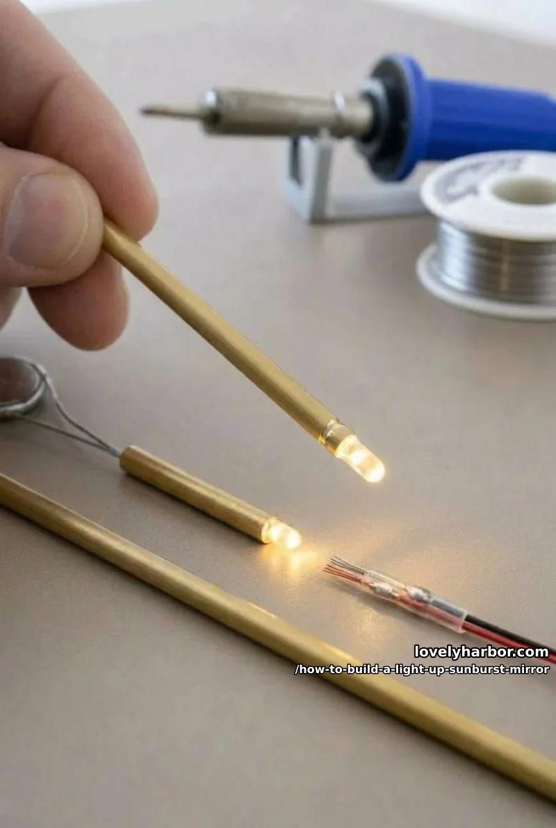 step 4: wire the lit rods 1