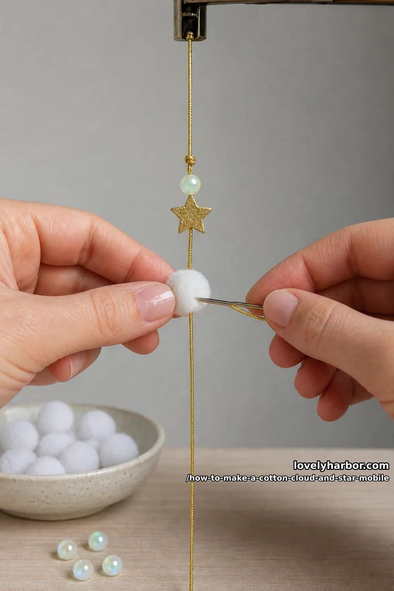 step 5: string the drops 1