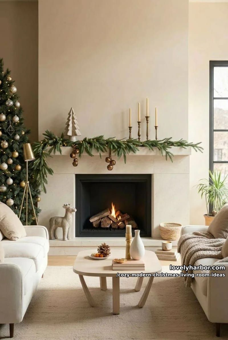 style the mantel off-balance with one real-touch garland 1