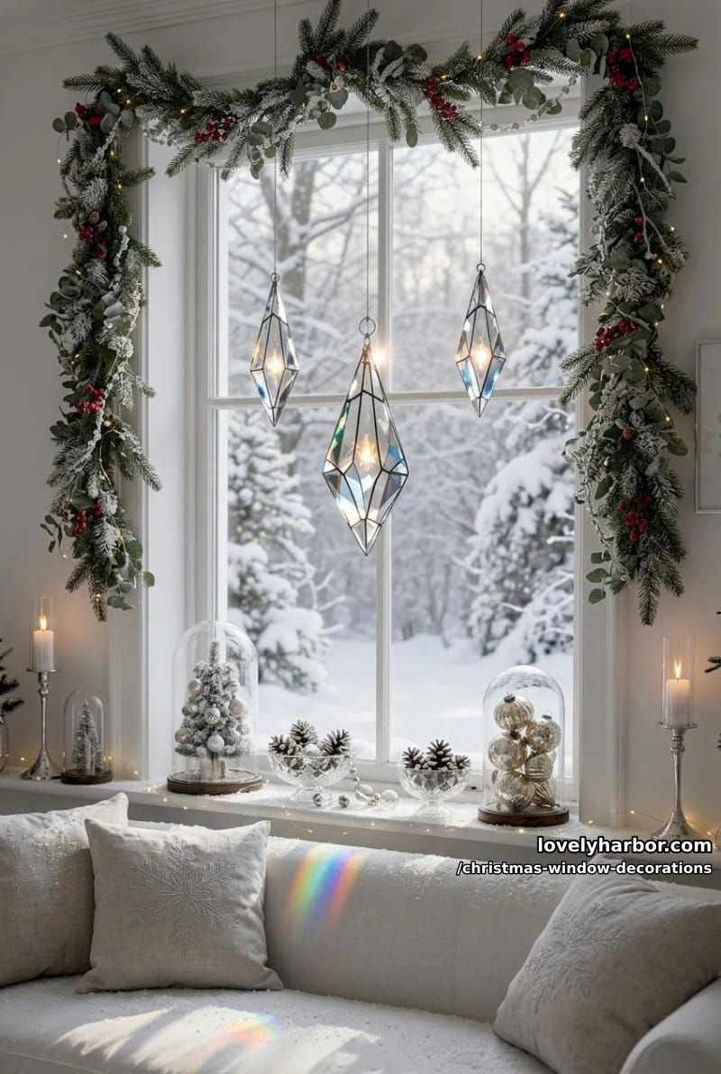 Christmas Window Decorations: 12 Ideas for Glow That Reads From the Street and the Sofa 22 suncatcher crystals and prisms for daytime windows 1