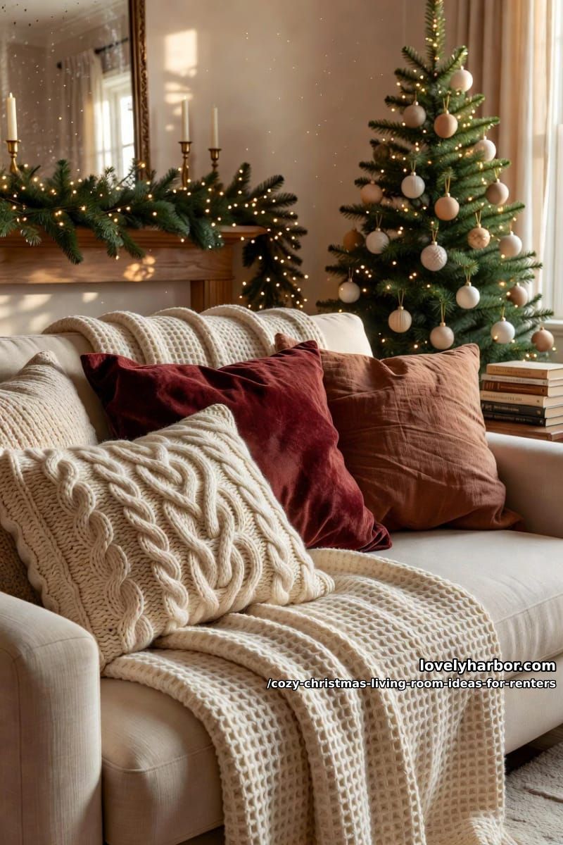 swap pillow covers and pile throws for instant holiday texture 1
