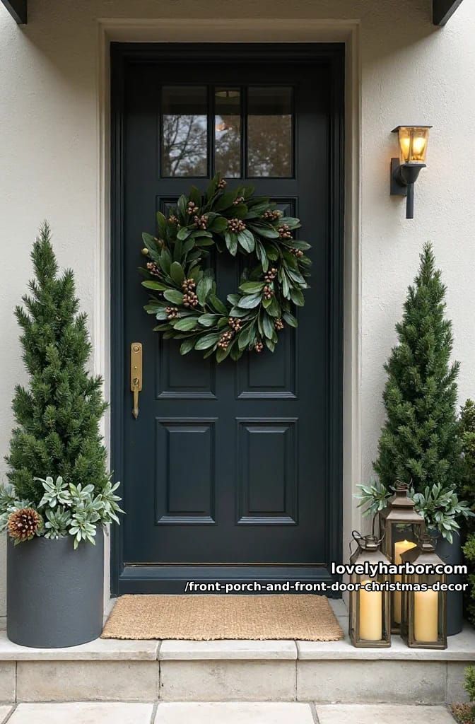 try an all-greenery, no-red front door for once 1