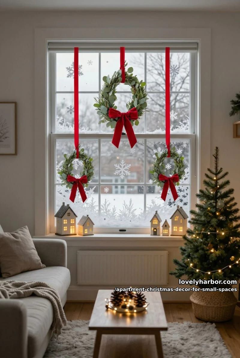 Apartment Christmas Decor for Small Spaces: 11 Renter-Friendly Ideas That Won't Cost You Your Deposit 21 use removable window film and decals, not anything permanent 20