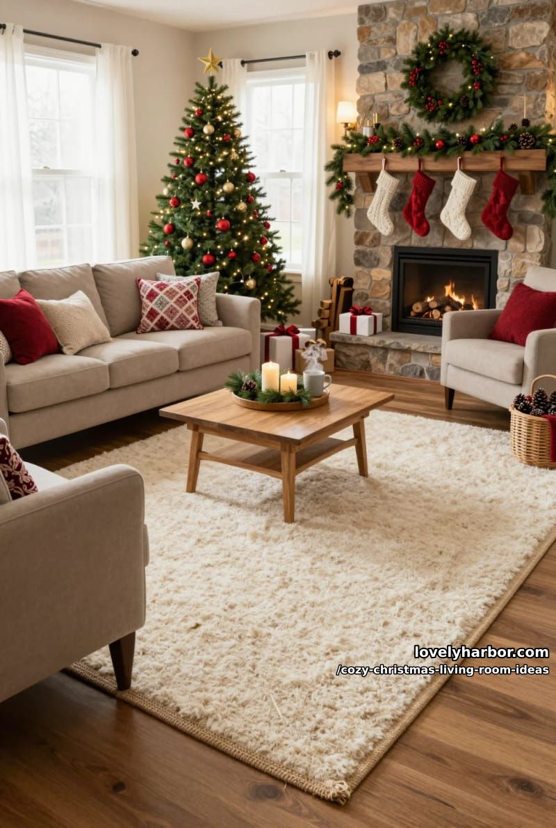 warm a cold winter floor by layering a wool rug over jute 1