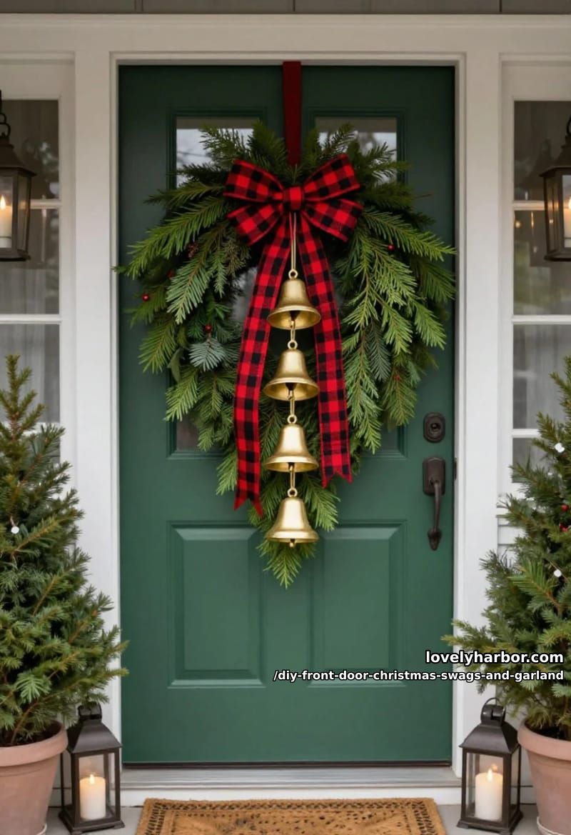 wire on oversized jingle bells for a swag that reads luxe after dark 1