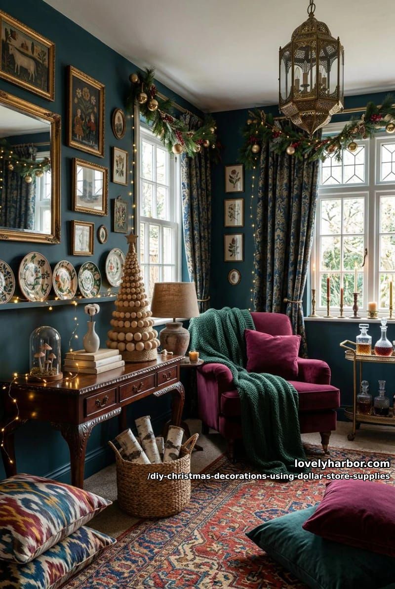 12 DIY Christmas Decorations Using Dollar Store Supplies That Don't Read Cheap 6 wood bead and twine tabletop tree 1