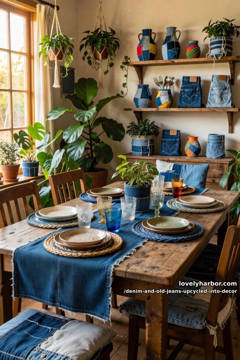 woven placemats and a selvedge table runner 1